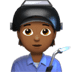 🧑🏾‍🏭 factory worker: medium-dark skin tone display on Apple